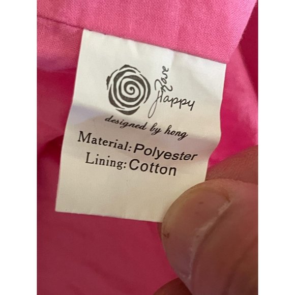 Rose Happy Womens A-Line Dress Sleeveless Ruched V-Neck Back Zip Pink Size 12 - Picture 8 of 8